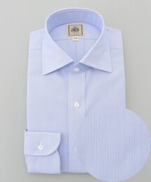 【Single Needle Tailoring / 形態安定】マイクロストライプ シャツ / ワイドカラー