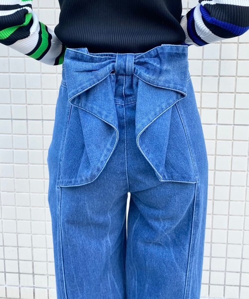 Narcissus(ナルシス)の「【Narcissus】バックリボンデニム(デニムパンツ・レディース・ブルー・FREE)」の12枚目の写真
