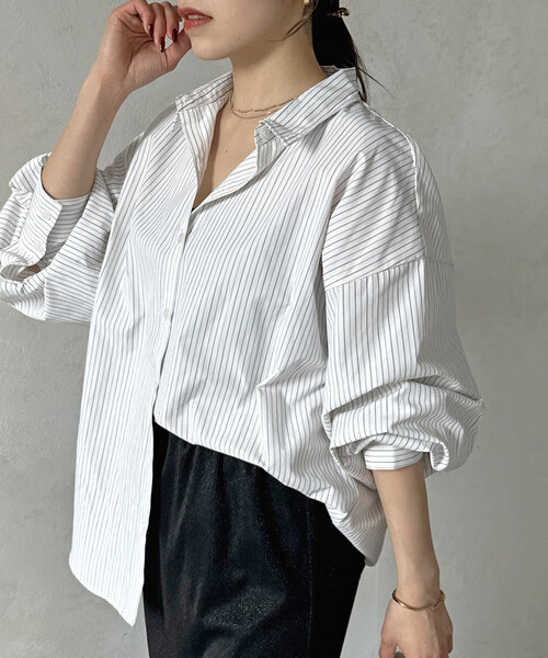 Loungedress　ストライプBIGシャツ LOUNGEDRESS（ラウンジドレス）の「ストライプBIGシャツ（シャツ