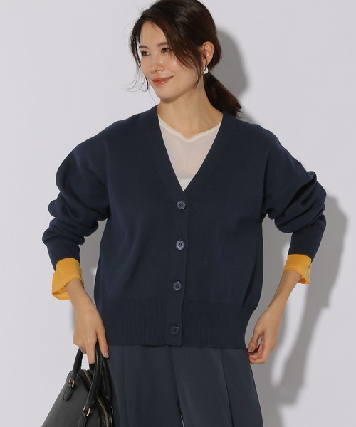 Elura（エルーラ）の「ダブルフェイスカーディガン/316575（カーディガン/ボレロ・レディース・ライトグレー/ホワイト/ネイビー・FREE）」の3枚目の写真