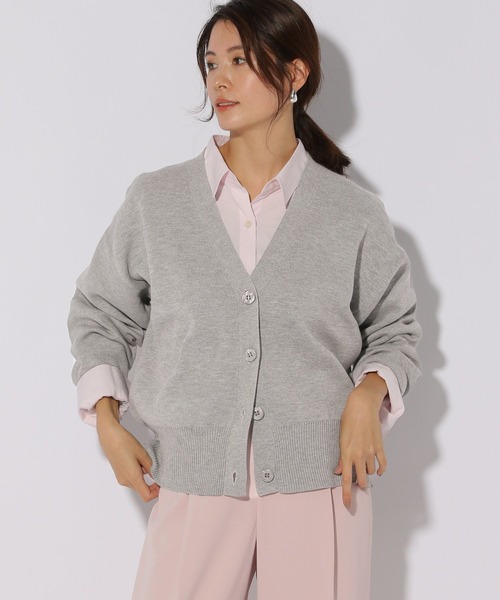 Elura（エルーラ）の「ダブルフェイスカーディガン/316575（カーディガン/ボレロ・レディース・ライトグレー/ホワイト/ネイビー・FREE）」の2枚目の写真