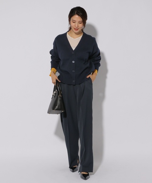 Elura（エルーラ）の「ダブルフェイスカーディガン/316575（カーディガン/ボレロ・レディース・ライトグレー/ホワイト/ネイビー・FREE）」の5枚目の写真