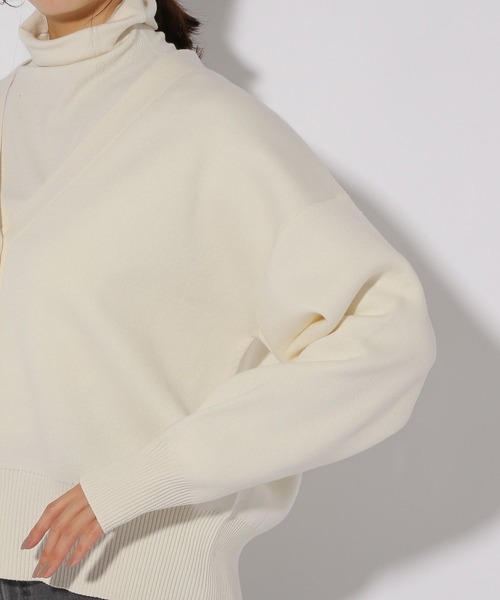 Elura（エルーラ）の「ダブルフェイスカーディガン/316575（カーディガン/ボレロ・レディース・ライトグレー/ホワイト/ネイビー・FREE）」の12枚目の写真