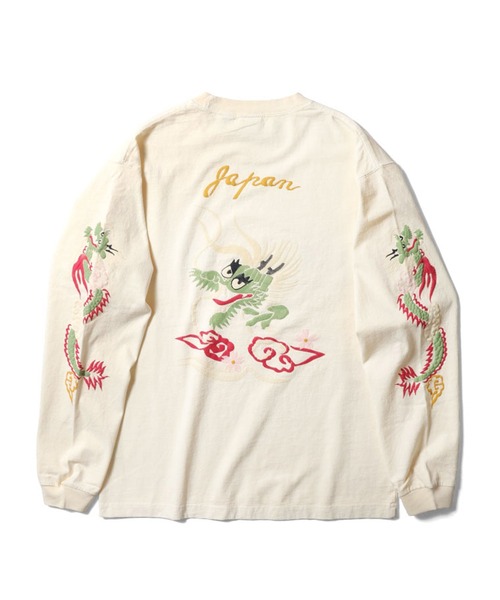 HOUSTON（ヒューストン）の「HOUSTON ピグメントロングTシャツ(DROGON)（Tシャツ/カットソー・メンズ・ネイビー/ナチュラル/マスタード/ブラック・MEDIUM/X-LARGE/LARGE/XX-LARGE）」の5枚目の写真