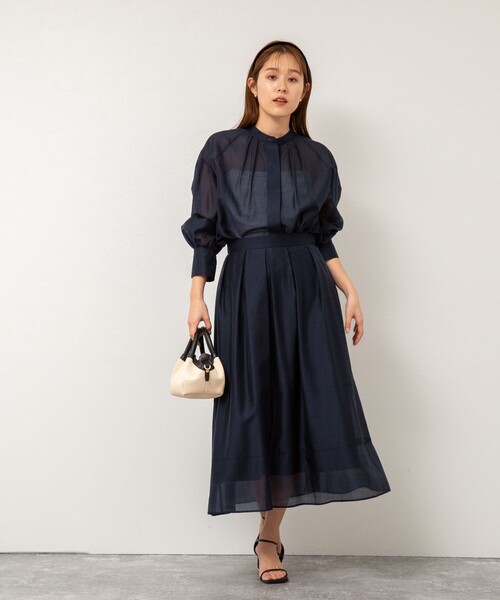 セール】《セットアップ対応》ウォッシャブルタックフレアシアー
