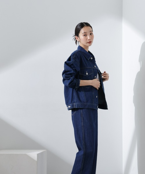 NANO universe（ナノユニバース）の「デニムブルゾン（デニムジャケット・レディース・ブルー/ダークネイビー・FREE）」の13枚目の写真