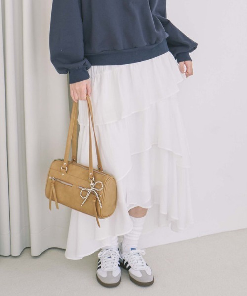 archives（アルシーヴ）の「コットンライクアシメティアードスカート（スカート・レディース・ブルー/オフホワイト/アイボリー/ブラック・MEDIUM）」の8枚目の写真