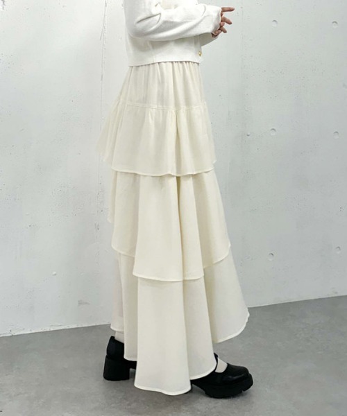 archives（アルシーヴ）の「コットンライクアシメティアードスカート（スカート・レディース・ブルー/オフホワイト/アイボリー/ブラック・MEDIUM）」の16枚目の写真