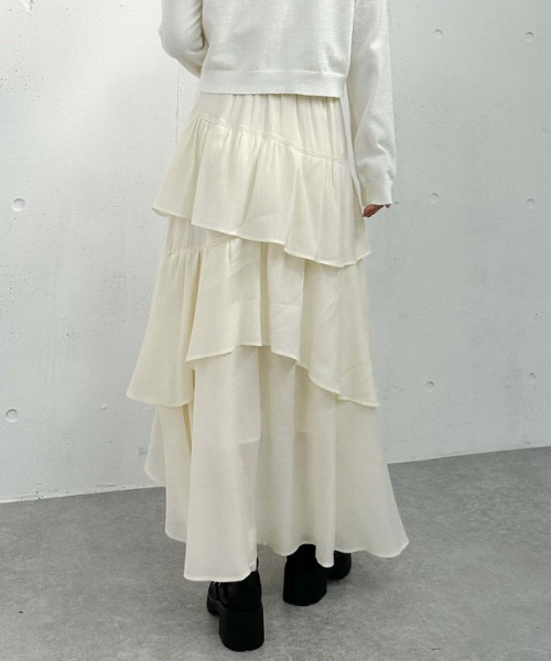 archives（アルシーヴ）の「コットンライクアシメティアードスカート（スカート・レディース・ブルー/オフホワイト/アイボリー/ブラック・MEDIUM）」の17枚目の写真