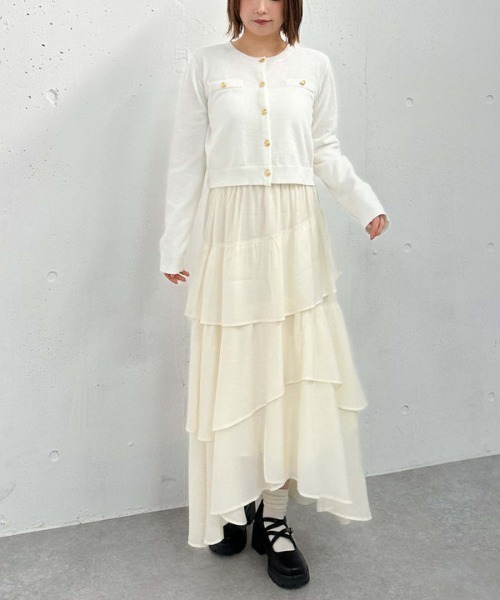 archives（アルシーヴ）の「コットンライクアシメティアードスカート（スカート・レディース・ブルー/オフホワイト/アイボリー/ブラック・MEDIUM）」の18枚目の写真