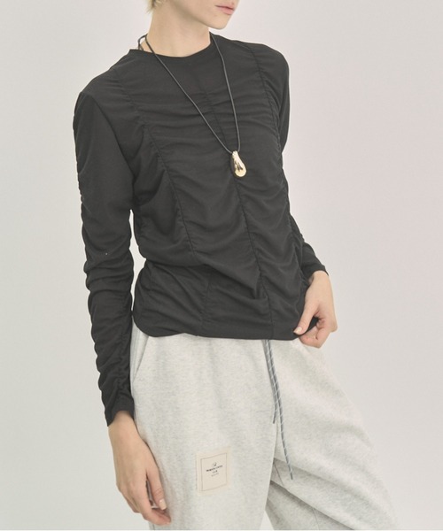 tシャツ Pickl gather CS ピックルギャザーカットソー レディース Pickl gather CS ピックルギャザーカットソー（Tシャツ
