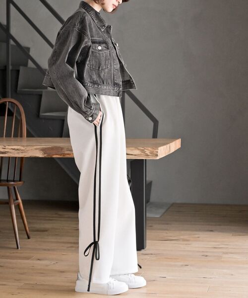 rps(アールピーエス)の「リボンライントラックパンツ(その他パンツ・レディース・ブラック/アイボリー・フリー)」の6枚目の写真