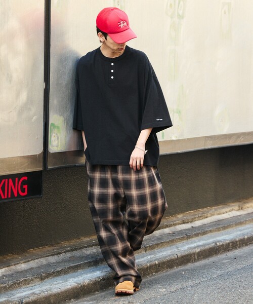 最終値下げ【UNISEX】ブラッシュドオンブレチェックイージーパンツ WHIMSIC（ウィムジック）の「【UNISEX/SETUP対応】ブラッシュド
