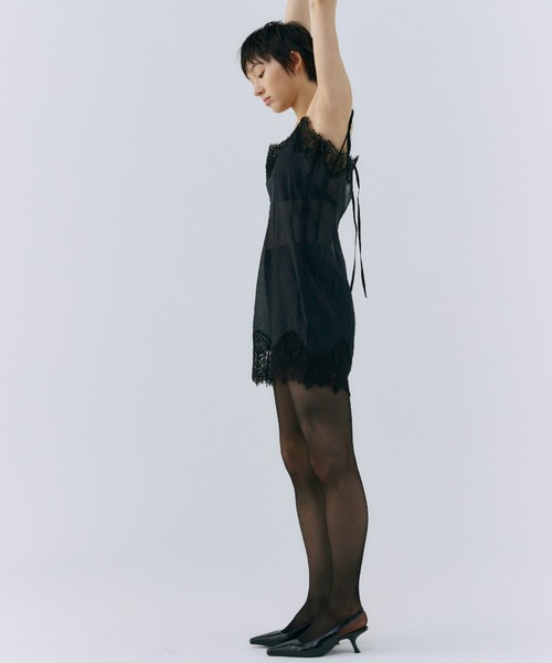JOSE MOON（ジョゼムーン）の「SHEER TRIMMING LACE CAMISOLE/シアートリミングレースキャミソール（キャミソール・レディース・サックスブルー/ネイビー/ベージュ・FREE）」の12枚目の写真