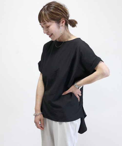 Aletta vita(アレッタビータ)の「エステルボイル華奢見えブラウス(シャツ/ブラウス・レディース・ブラック/ネイビー/グレイッシュベージュ・FREE)」の14枚目の写真