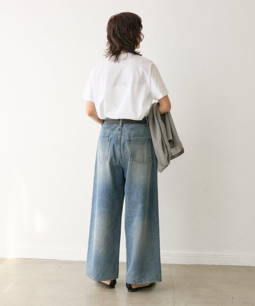 RIVE DROITE（リヴドロワ）の「【コーデのポイントに】Year Number Tee（Tシャツ/カットソー・レディース・チャコールグレー/レッド/ホワイト・FREE）」の13枚目の写真