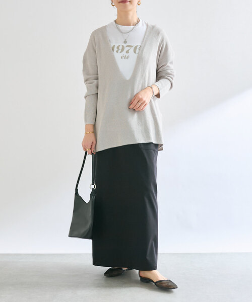 RIVE DROITE（リヴドロワ）の「【コーデのポイントに】Year Number Tee（Tシャツ/カットソー・レディース・チャコールグレー/レッド/ホワイト・FREE）」の18枚目の写真