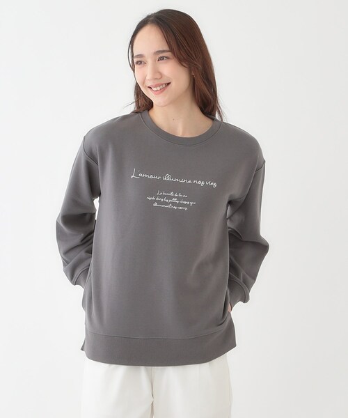 SHOO・LA・RUE(シューラルー)の「【洗える/S-LL】選べる3柄 グラフィックスウェット(Tシャツ/カットソー・レディース・グレー系1/ライトイエロー系2/ライトグレー系2/グレー系その他/ホワイト系3/ベージュ系その他5・01/02/03/04)」の21枚目の写真