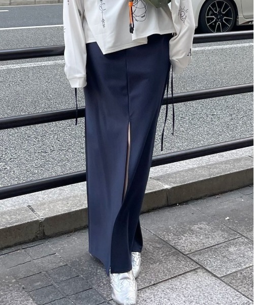 スカート ameri STRIPE DARWSTRING LONG SKIRT STRIPE DARWSTRING LONG SKIRT（スカート）｜Ameri（アメリ）の