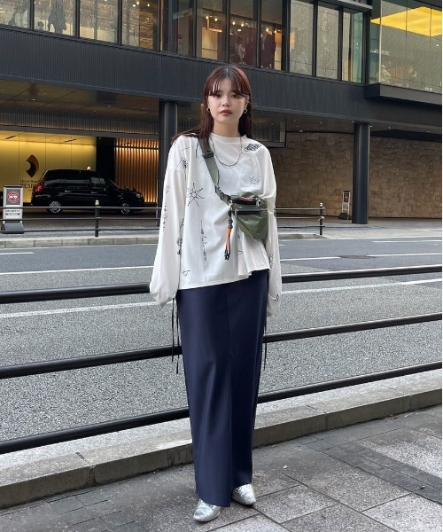 STRIPE DARWSTRING LONG SKIRT（スカート）｜Ameri（アメリ）の