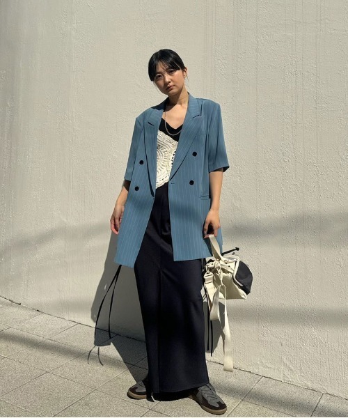STRIPE DARWSTRING LONG SKIRT（スカート）｜Ameri（アメリ）の
