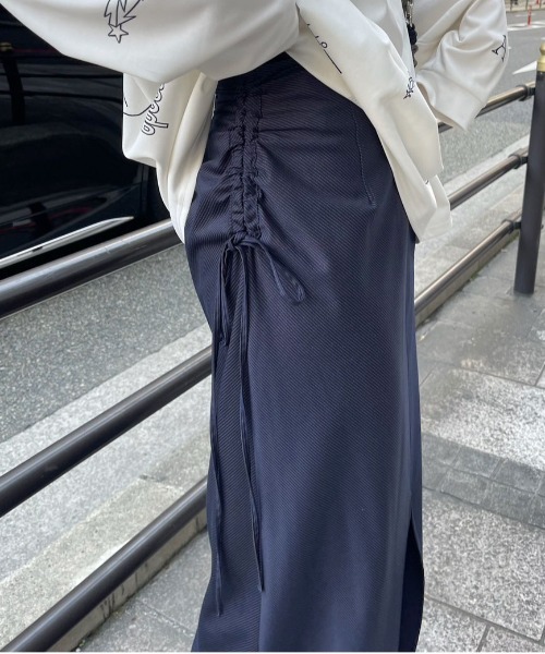スカート ameri STRIPE DARWSTRING LONG SKIRT STRIPE DARWSTRING LONG SKIRT（スカート）｜Ameri（アメリ）の