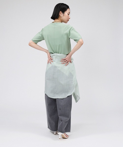 BABYLONE（バビロン）の「ファインゲージニットT（Tシャツ/カットソー・レディース・ライム/ホワイト/ブラック・フリー）」の18枚目の写真