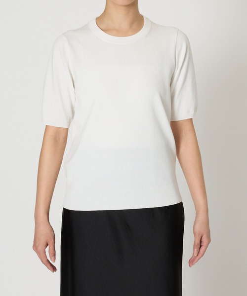 BABYLONE（バビロン）の「ファインゲージニットT（Tシャツ/カットソー・レディース・ライム/ホワイト/ブラック・フリー）」の15枚目の写真