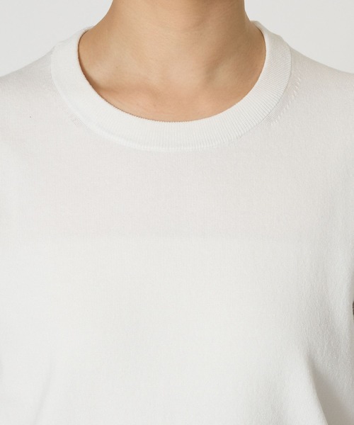 BABYLONE（バビロン）の「ファインゲージニットT（Tシャツ/カットソー・レディース・ライム/ホワイト/ブラック・フリー）」の9枚目の写真