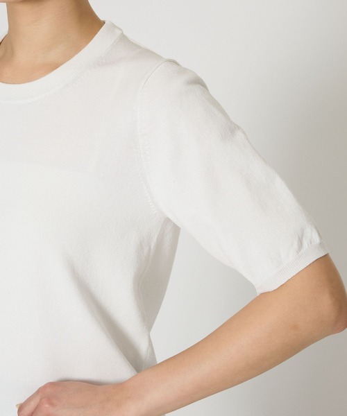 BABYLONE（バビロン）の「ファインゲージニットT（Tシャツ/カットソー・レディース・ライム/ホワイト/ブラック・フリー）」の11枚目の写真