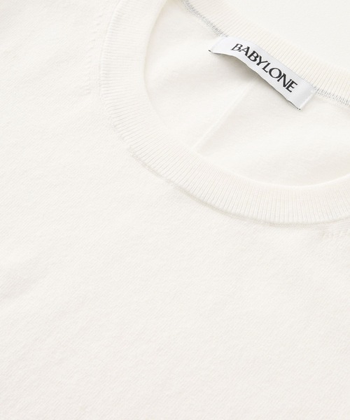 BABYLONE（バビロン）の「ファインゲージニットT（Tシャツ/カットソー・レディース・ライム/ホワイト/ブラック・フリー）」の14枚目の写真