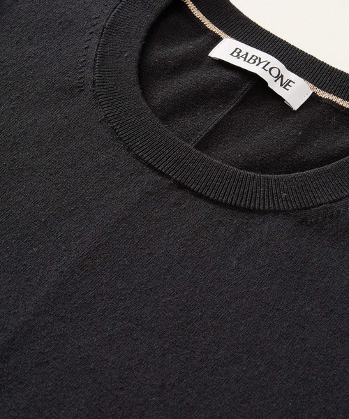 BABYLONE（バビロン）の「ファインゲージニットT（Tシャツ/カットソー・レディース・ライム/ホワイト/ブラック・フリー）」の7枚目の写真