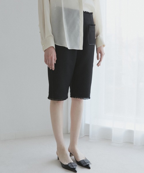 LE CIEL BLEU（ルシェルブルー）の「ツイードカプリパンツ / Tweed Capri Pants（その他パンツ・レディース・ブラック・38/36/34）」の5枚目の写真