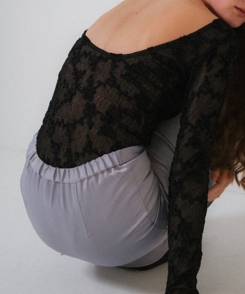 HONEY MI HONEY(ハニーミーハニー)の「satin cutoff skirt(スカート・レディース・オフホワイト/ピンク/サックスブルー/ブラック・FREE)」の7枚目の写真