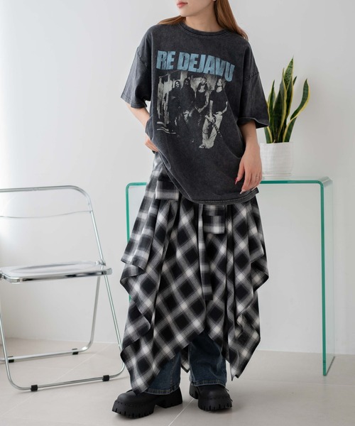 URKOOL ヴィンテージウォッシュ ダメージ Tシャツ ゆったり セール】WEGO/【25年春夏新作】ヴィンテージウォッシュ