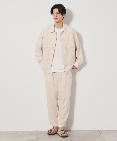 THE SHOP TK （ザ ショップ ティーケー ）の「パナマメッシュトラッカージャケット セットアップ可（ブルゾン・メンズ・アイボリー/ダークブラウン/ブラック・02/03）」の12枚目の写真