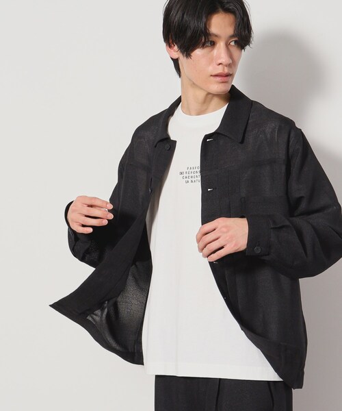 THE SHOP TK （ザ ショップ ティーケー ）の「パナマメッシュトラッカージャケット セットアップ可（ブルゾン・メンズ・アイボリー/ダークブラウン/ブラック・02/03）」の14枚目の写真