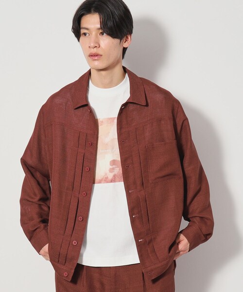 THE SHOP TK （ザ ショップ ティーケー ）の「パナマメッシュトラッカージャケット セットアップ可（ブルゾン・メンズ・アイボリー/ダークブラウン/ブラック・02/03）」の19枚目の写真