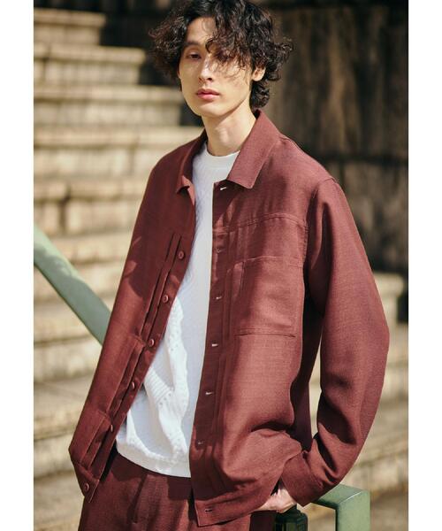 THE SHOP TK （ザ ショップ ティーケー ）の「パナマメッシュトラッカージャケット セットアップ可（ブルゾン・メンズ・アイボリー/ダークブラウン/ブラック・02/03）」の3枚目の写真