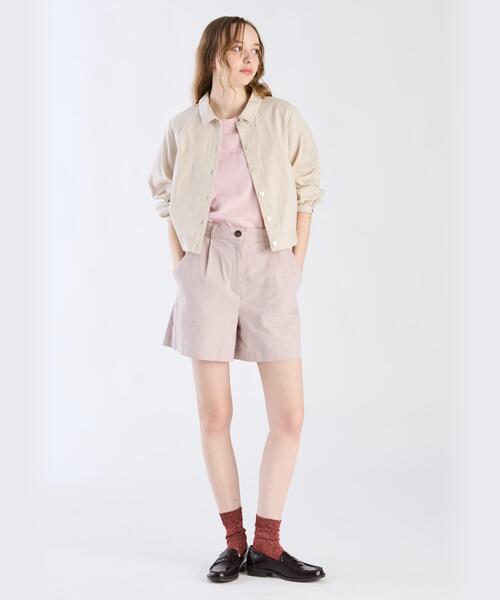 To b. by agnes b.（トゥービーバイアニエスベー）の「ロゴ プリント コットン マカロン Tシャツ（Tシャツ/カットソー・レディース・ピンク・40/38）」の5枚目の写真