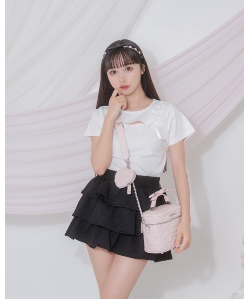 Honey Cinnamon(ハニーシナモン)の「ハートポーチ付きリボンキルトバニティバッグ(ショルダーバッグ・レディース・ピンク/アイボリー・FREE)」の17枚目の写真