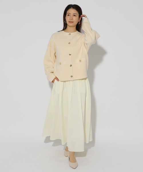 Elura（エルーラ）の「ダブルフェイスボタンカーディガン/324912（カーディガン/ボレロ・レディース・ライトグレー/ネイビー/オフホワイト・FREE）」の16枚目の写真