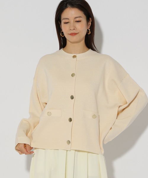 Elura（エルーラ）の「ダブルフェイスボタンカーディガン/324912（カーディガン/ボレロ・レディース・ライトグレー/ネイビー/オフホワイト・FREE）」の18枚目の写真