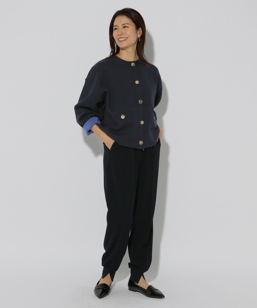 Elura（エルーラ）の「ダブルフェイスボタンカーディガン/324912（カーディガン/ボレロ・レディース・ライトグレー/ネイビー/オフホワイト・FREE）」の21枚目の写真