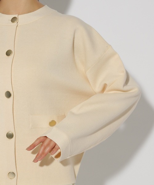 Elura（エルーラ）の「ダブルフェイスボタンカーディガン/324912（カーディガン/ボレロ・レディース・ライトグレー/ネイビー/オフホワイト・FREE）」の10枚目の写真