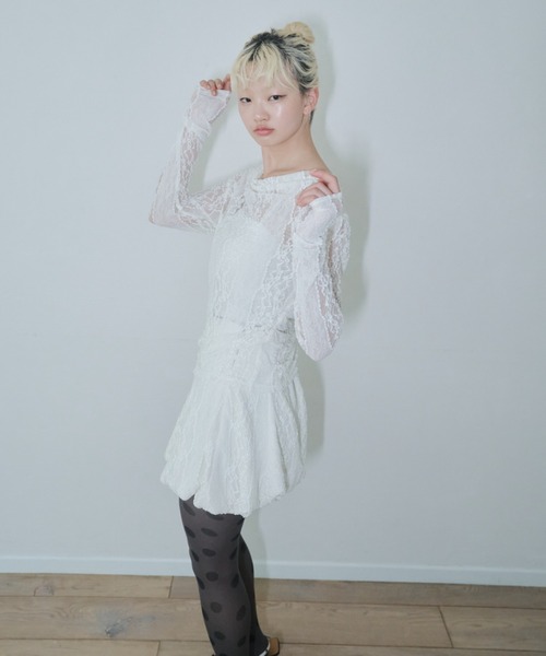 Studded red leather ballerina