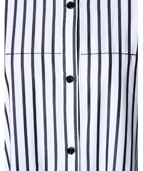 RUMCHE(ラムシェ)の「Stripe Piping Gathered Shirt Dress / ストライプパイピングギャザードレス(ワンピース・レディース・ホワイト系その他/ホワイト系その他2・FREE)」の17枚目の写真