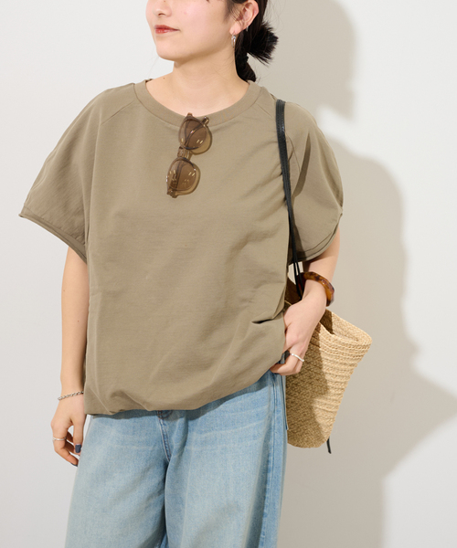 JOURNAL STANDARD relume(ジャーナルスタンダード レリューム)の「《追加》コクーンフォルムプルオーバー(Tシャツ/カットソー・レディース・オリーブ/ブラック/チャコールグレー・FREE)」の1枚目の写真