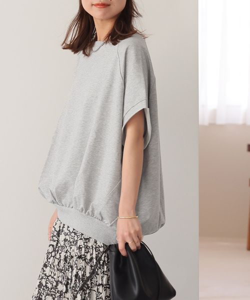 JOURNAL STANDARD relume(ジャーナルスタンダード レリューム)の「《追加》コクーンフォルムプルオーバー(Tシャツ/カットソー・レディース・オリーブ/ブラック/チャコールグレー・FREE)」の5枚目の写真