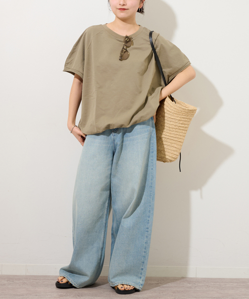 JOURNAL STANDARD relume(ジャーナルスタンダード レリューム)の「《追加》コクーンフォルムプルオーバー(Tシャツ/カットソー・レディース・オリーブ/ブラック/チャコールグレー・FREE)」の9枚目の写真